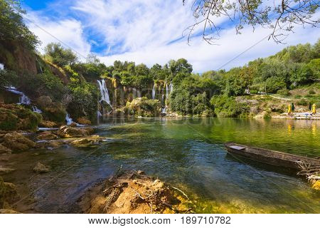 Kravice waterfall in Bosnia and Herzegovina - nature travel background