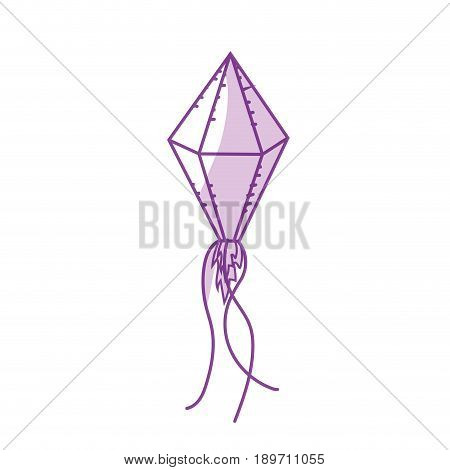 silhouette nice kite to play in the freetime vector illustration