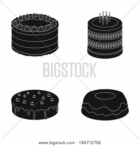 Sweetness, dessert, cream, treacle .Cakes country set collection icons in black style vector symbol stock illustration .