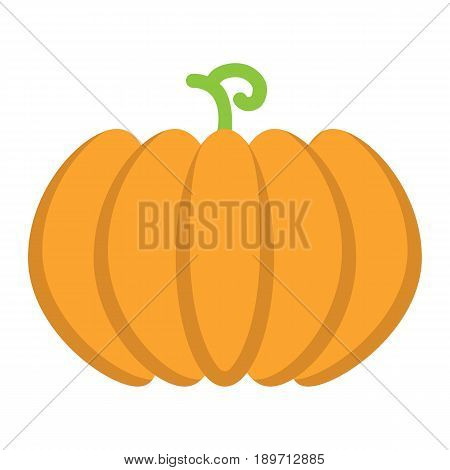 Pumpkin flat icon, fruit and vegetable, vector graphics, a colorful solid pattern on a white background, eps 10.