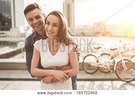 Romantic Couple With Bicycles