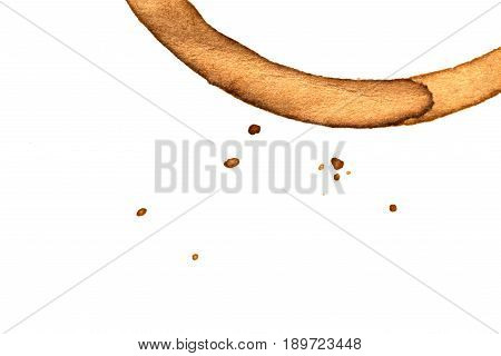 imprint of coffee on a white background