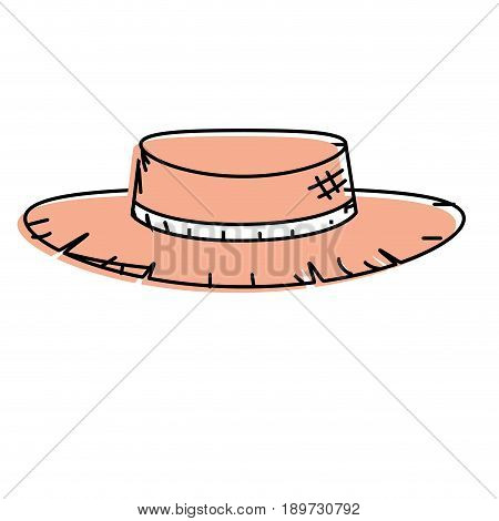 cute pesant hat to use in the farm work vector illustration
