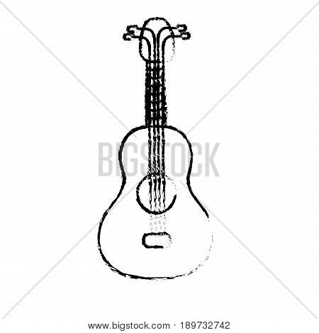 figure acoustic guitar instrument to play vector illustration