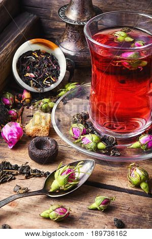 Tea Cup With And Tea Leaf
