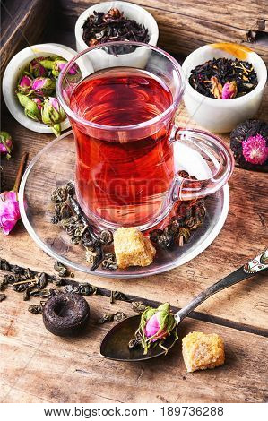 Tea Cup With And Tea Leaf