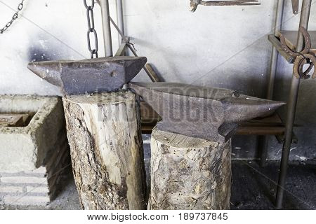 Old Metal Anvil Detail Of An Old Blacksmith Abandoned Traditional Metal Work