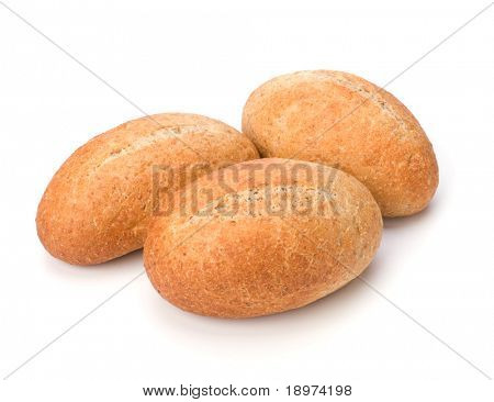 흰 배경에 고립 된 신선한 따뜻한 롤