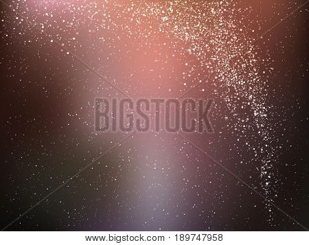Space vector background with stars. Universe illustration. Colored cosmos backdrop with stars claster. Brown and black colors.