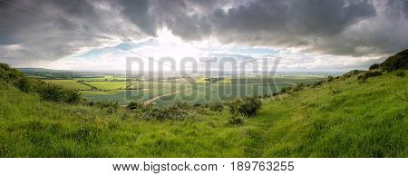 British landscape in a spring stormy day