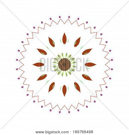 Etno oriental natural rural boho style round design circle
