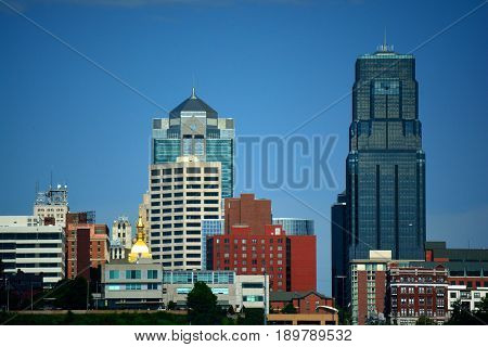 Kansas City Missouri Metro Building Skyline on a Sunny Day