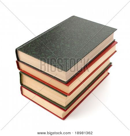 book stack isolated on  white background
