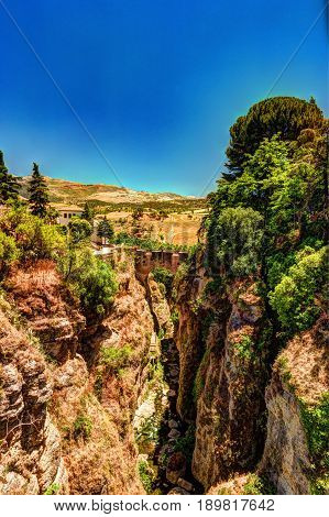 Ronda, Spain, a landscape with the Tajo Gorge.
