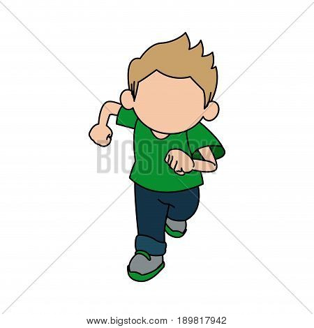 the little cute boy cartoon adorable image vector illustration
