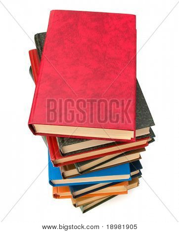 book stack isolated on  white background