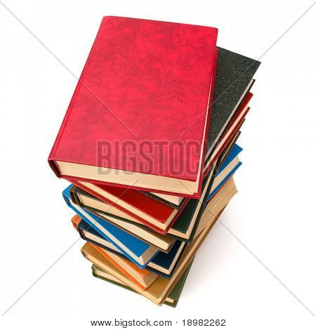 book stack isolated on  white background