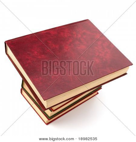 book stack isolated on  white background