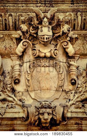 Detail of ancient architecture in Lisbon .