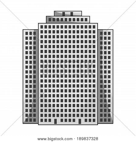High-rise building, skyscraper, Realtor single icon in monochrome style vector symbol stock illustration .