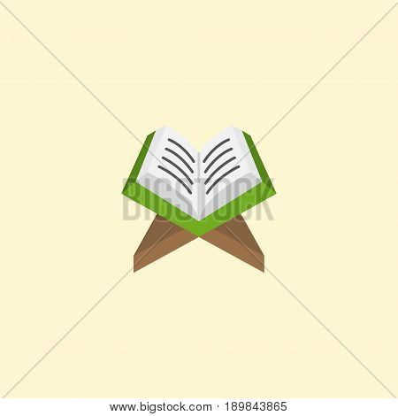 Flat Koran Element. Vector Illustration Of Flat Holy Book Isolated On Clean Background. Can Be Used As Koran, Holy And Book Symbols.