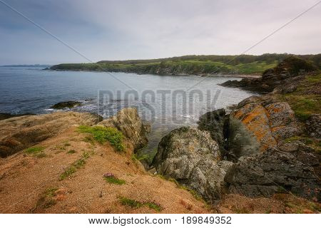 Magnificent daily seascape near the village of Sinemorets, Bulgaria. Spring landscape over the sea.