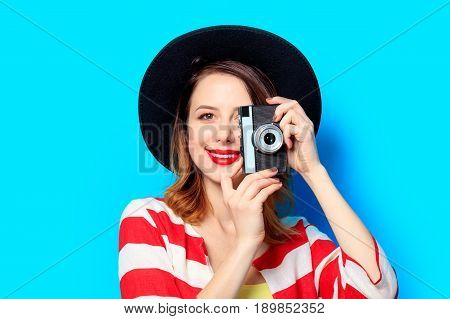 Woman With Vintage Camera