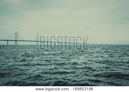 The Oresund Bridge Between Denmark And Sweden
