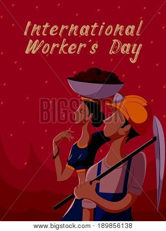 Background concept for Happy May Day knows as Internation Worker's Day. Vector illustration