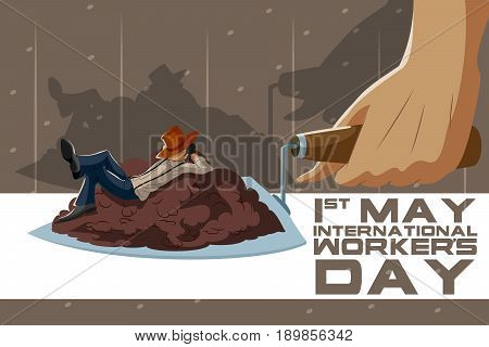 Background concept for Happy May Day knows as Internation Worker's Day. Vector illustration