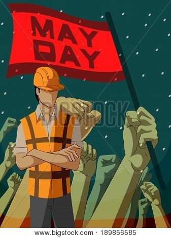 Background concept for Happy May Day knows as Internation Worker's Day. Vector illustration