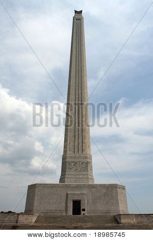 The San Jacinto Monument on a nice summer day.
