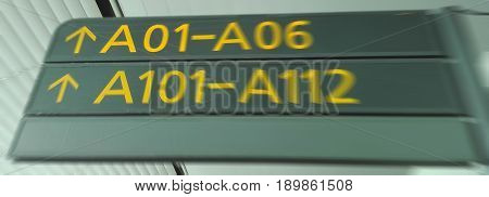 blur picture of indication signals in international airport terminal used as background