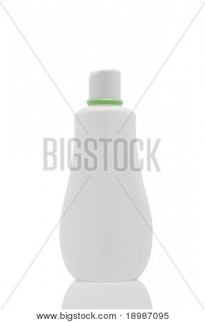 Hvid isoleret plastflaske for en kosmetik med spray