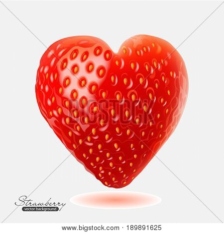 Vector illustration of strawberry in the form of heart