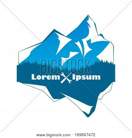 Mountain Logo. Flat Design Logo Template. Vector Illutrator