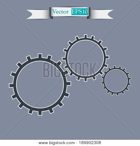 gears icon, vector illustration. Flat design style