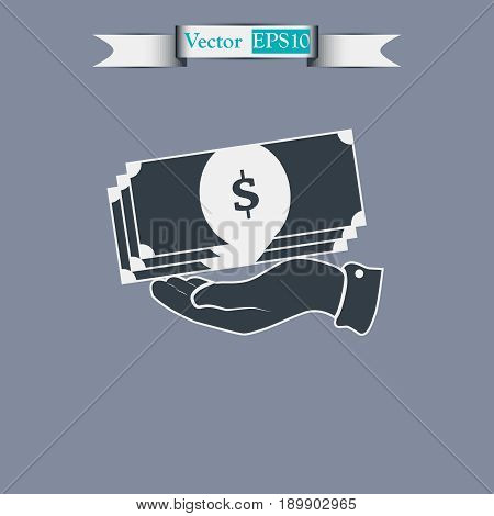 Save money icon, vector illustration. Flat design style