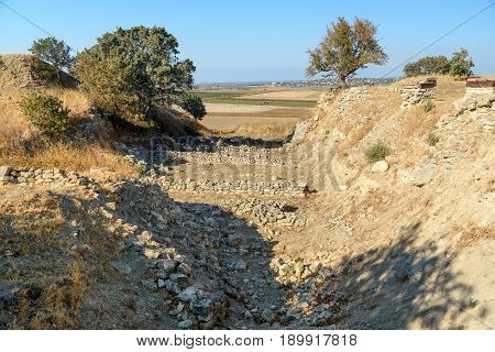 The Schliemann Trench In Ancient City Troy. Turkey