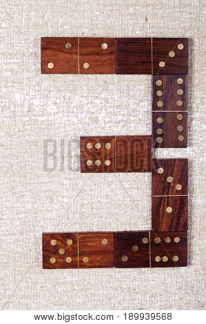 Domino game numbers set 0-9 light background