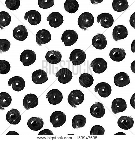 Seamless brush stroke pattern. Vector hand drawn black gray and white illustration