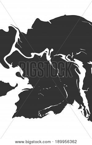 Suminagashi, erbu, marbling. Abstract liquid background. The effect of ink on the water. Spots, strips, waves, twists, points. Vector illustration.