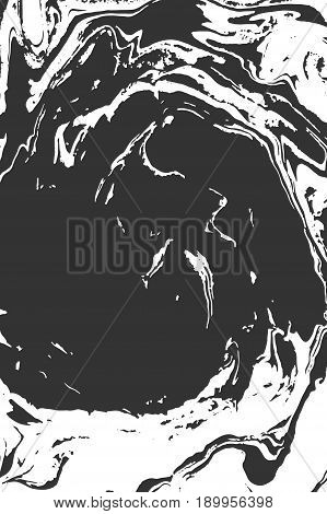 Suminagashi, erbu, marbling. Abstract liquid background. The effect of ink on the water. Spots, strips, waves, twists, points. Vector illustration.