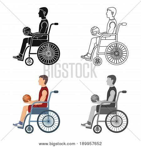 Basketball player disabled.Basketball single icon in cartoon style vector symbol stock illustration .