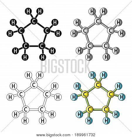 Chemical oil formula.Oil single icon in cartoon style vector symbol stock illustration .