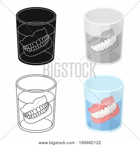 Dentures.Old age single icon in cartoon style vector symbol stock illustration .