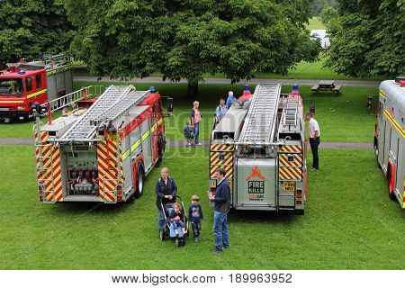 Beaulieu, Hampshire, Uk - May 29 2017: Visitors And Fire Engines At The 2017 999 Show At The Nationa