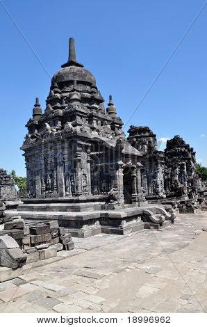 Starověké hinduistický Prambanan chrám, Jáva, Indonésie