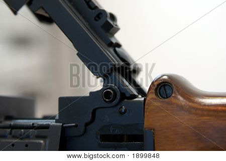 Närbild av sovjetiska kulspruta Rpd-44 Ix