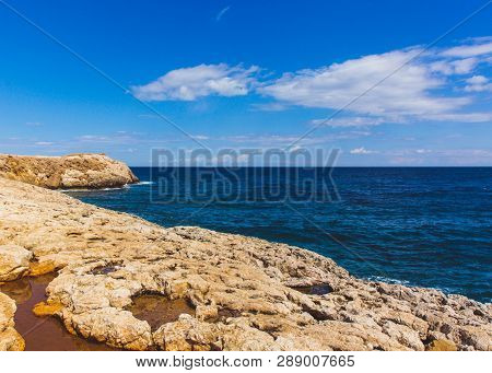 Beautiful Sea Shore In Cyprus. A View Of A Sea Shore In Kavo Greko Nenar Aiya Napa, Cyprus